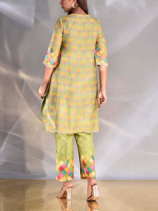 Green Vasansi Silk Co Ord Set