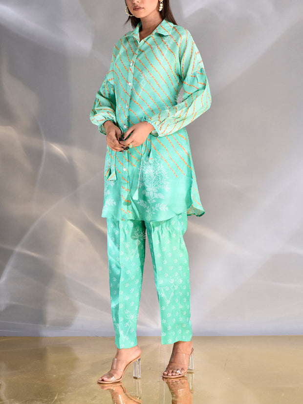 Green Vasansi Silk Co Ord Set