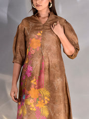 Brown Vasansi Silk Printed Co Ord Set
