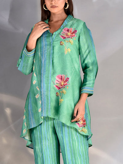 Green Vasansi Silk Co Ord Set