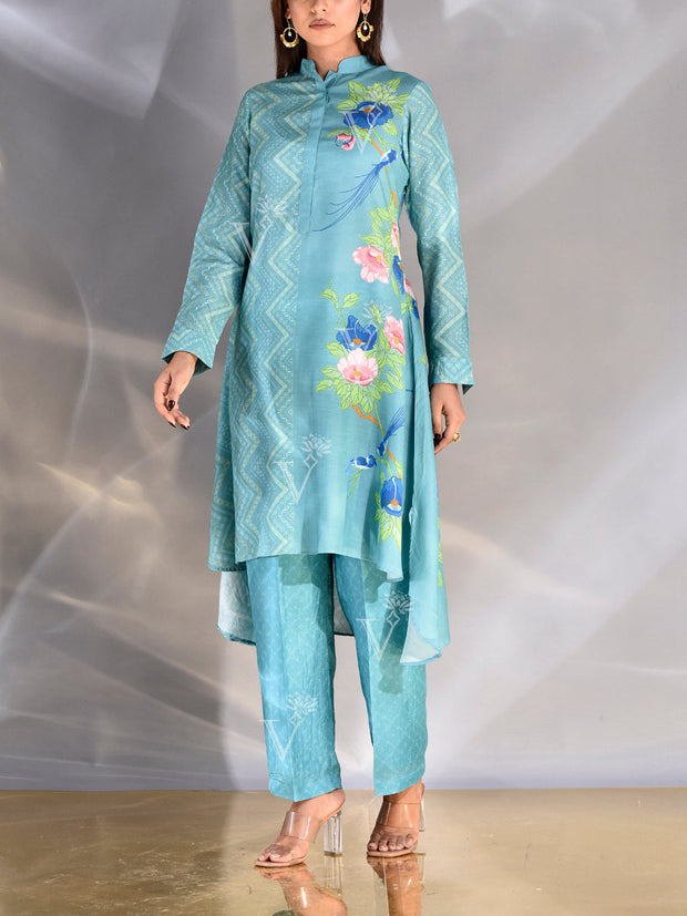 Blue Vasansi Silk Co Ord Set