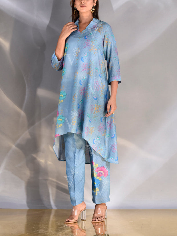 Baby Blue Vasansi Silk Co Ord Set