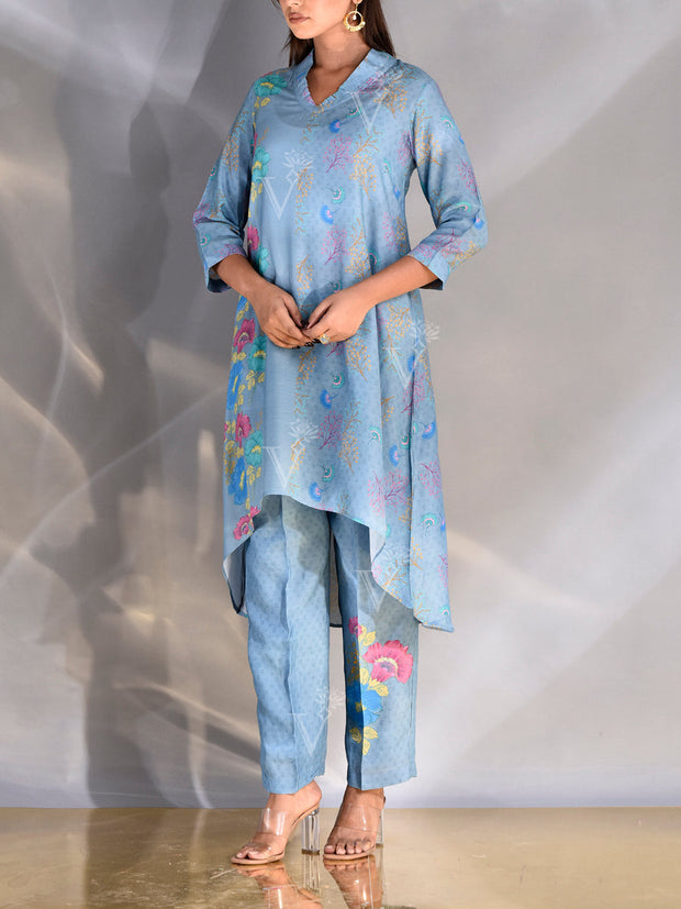Baby Blue Vasansi Silk Co Ord Set