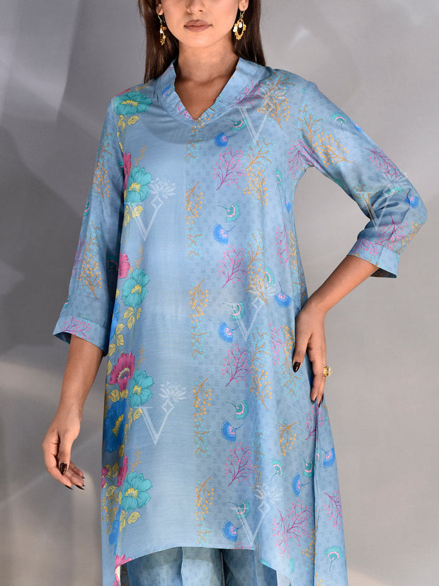 Baby Blue Vasansi Silk Co Ord Set