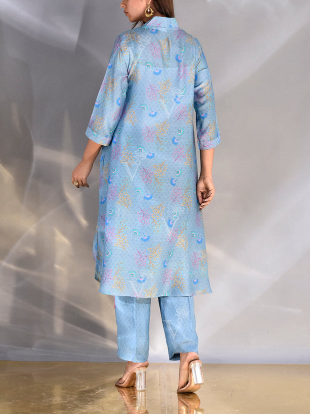 Baby Blue Vasansi Silk Co Ord Set