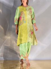 Green Vasansi Silk Printed Co Ord Set