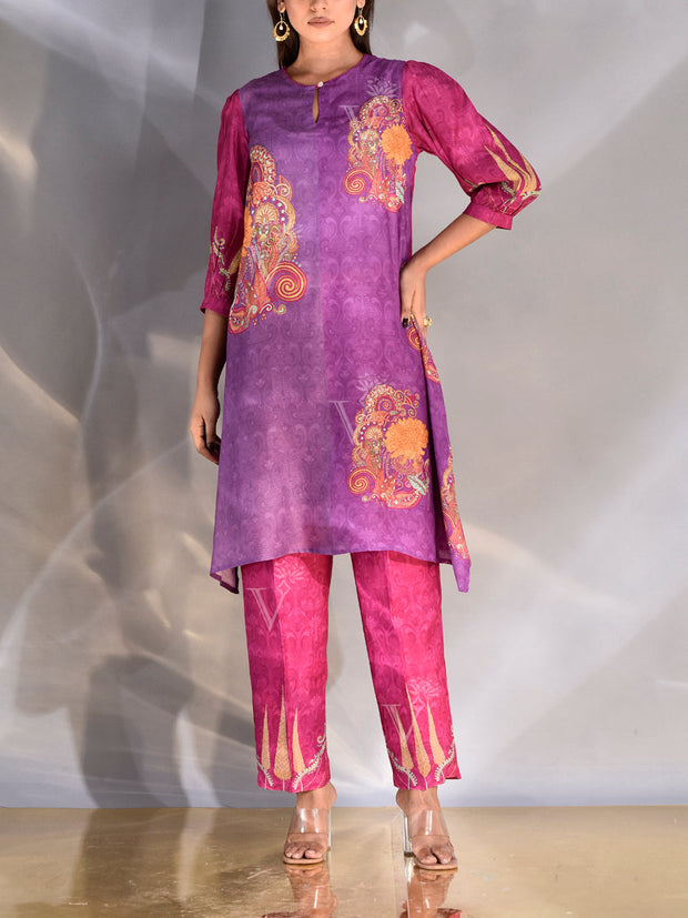 Purple Vasansi Silk Co Ord Set