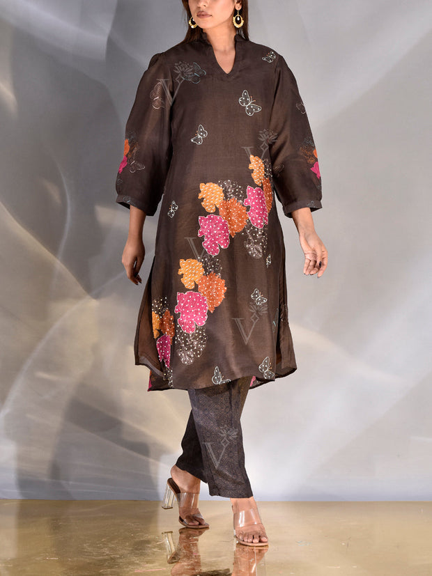 Brown Vasansi Silk Co Ord Set