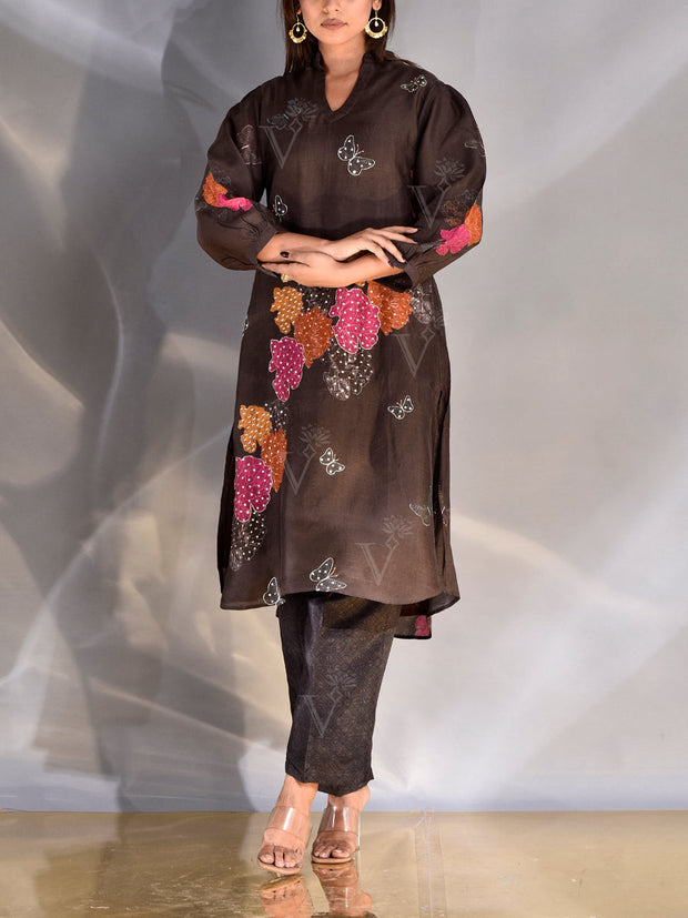Brown Vasansi Silk Co Ord Set