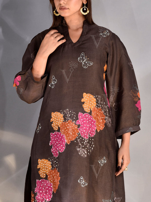 Brown Vasansi Silk Co Ord Set