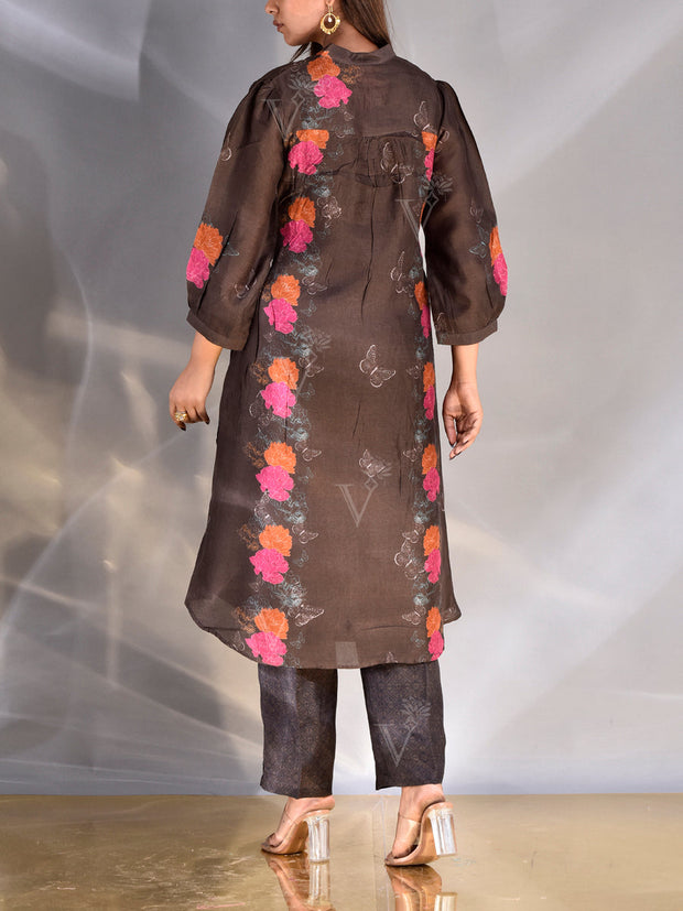 Brown Vasansi Silk Co Ord Set