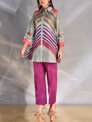 Multi Color Vasansi Silk Leheriya Top