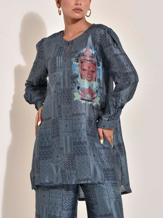 Powder Grey Vasansi Silk Co Ord Set