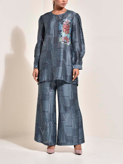 KS, DD28, MTO, Pewter Grey, grey , Vasansi Silk , Co Ord Set