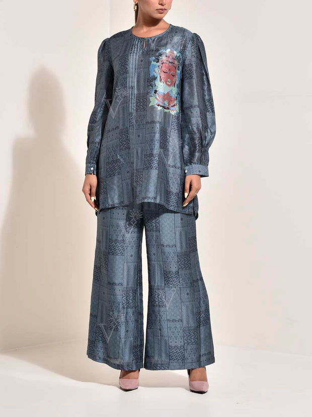 KS, DD28, MTO, Pewter Grey, grey , Vasansi Silk , Co Ord Set