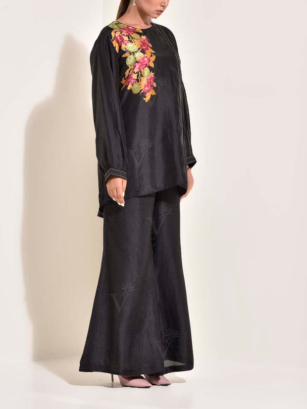 Black Vasansi Silk Co Ord set