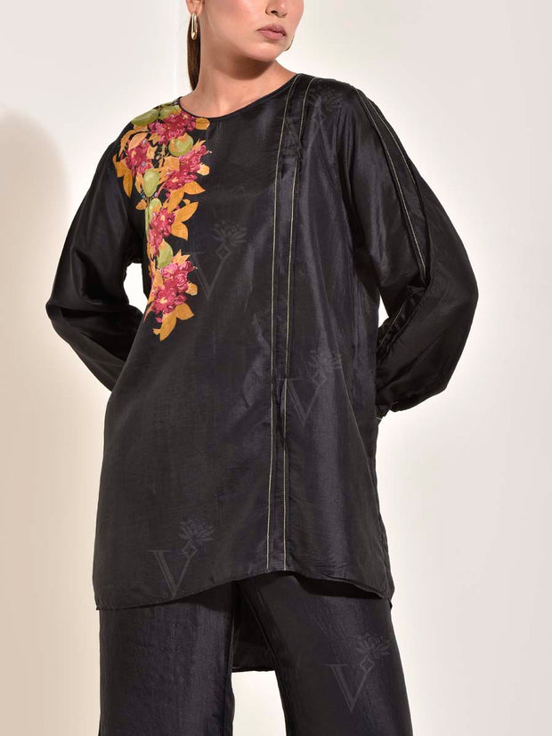 Black Vasansi Silk Co Ord set
