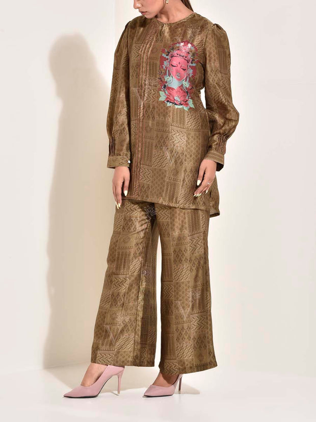 Olive Green Vasansi Silk Co Ord set