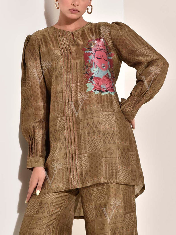 Olive Green Vasansi Silk Co Ord set
