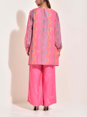 Pink Vasansi Silk Leheriya Co Ord Set