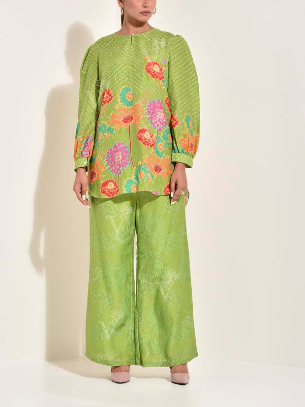 KS, DD28, MTO, Green , Vasansi Silk , Leheriya , Co Ord Set , monsoon24 , leheriya Co Ord set , mothda