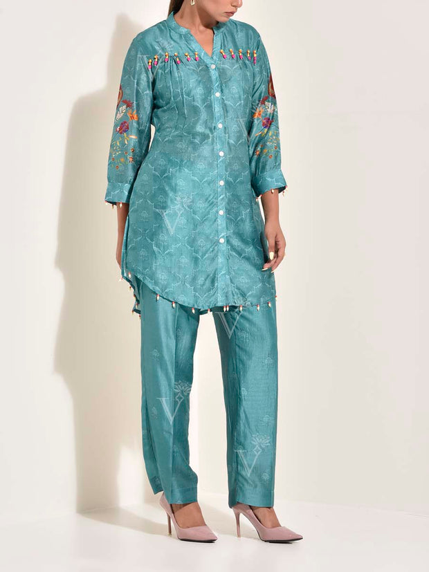 Pine Vasansi Silk Co Ord Set