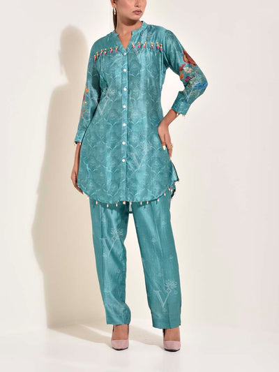 Green , Vasansi Silk  , Co Ord Set 