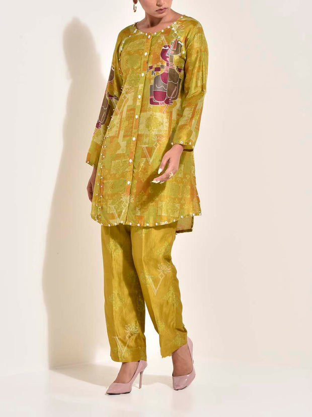 Android Green Vasansi Silk Co Ord Set