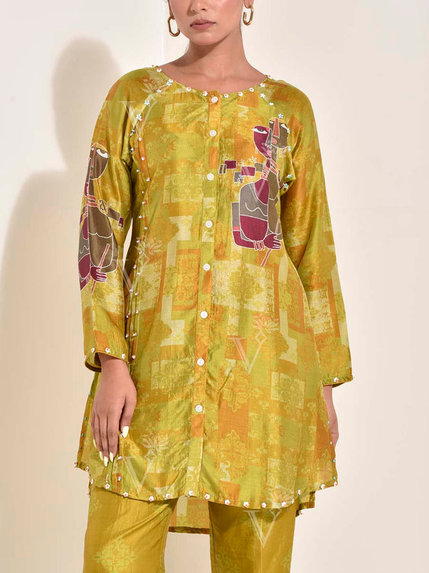 Android Green Vasansi Silk Co Ord Set