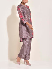 Grey Vasansi Silk  Co Ord Set