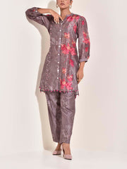 Grey Vasansi Silk  Co Ord Set