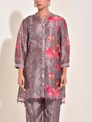 Grey Vasansi Silk  Co Ord Set