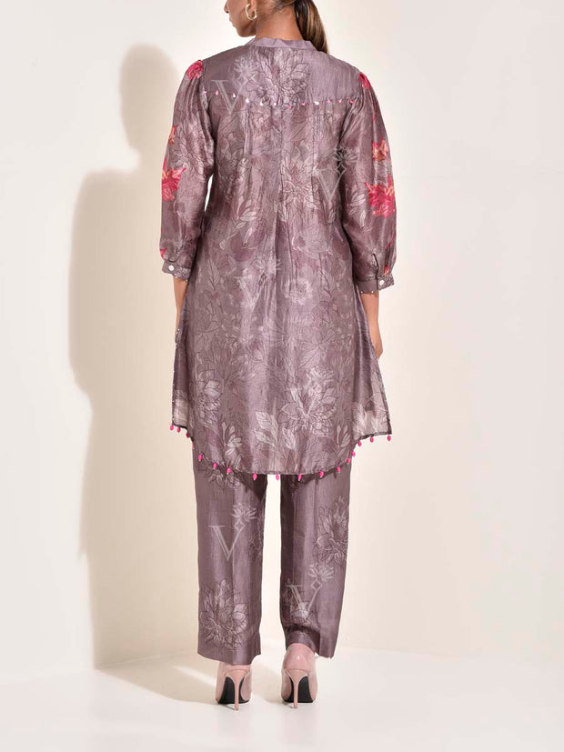 Grey Vasansi Silk  Co Ord Set
