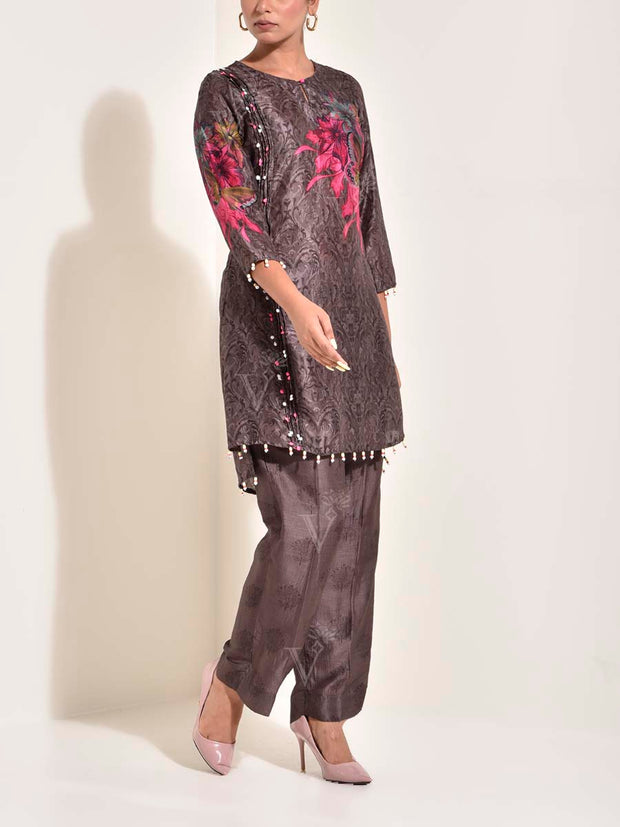 Brown Vasansi Silk Co Ord Set