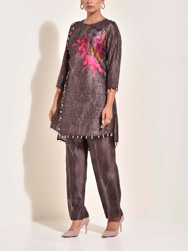 Brown Vasansi Silk Co Ord Set