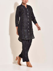 Black Vasansi Silk Co Ord Set