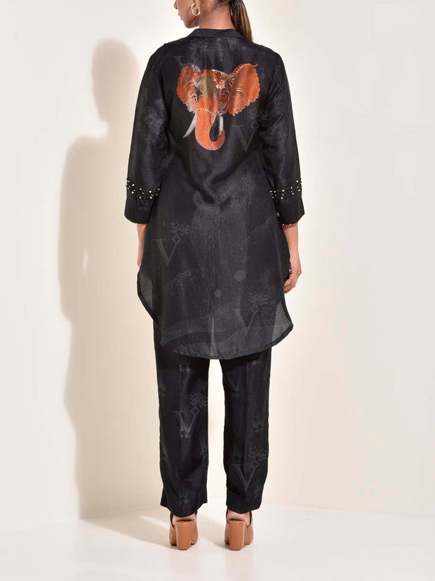 Black Vasansi Silk Co Ord Set