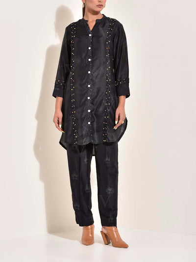 Black, Vasansi Silk , Co Ord Set 