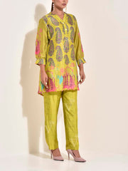Lime Green Vasansi Silk Co Ord Set
