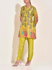 Lime Green Vasansi Silk Co Ord Set