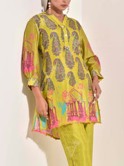 Lime Green Vasansi Silk Co Ord Set