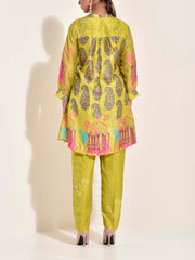 Lime Green Vasansi Silk Co Ord Set