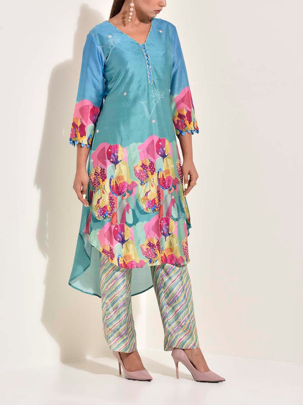 Blue Vasansi Silk Co Ord Set