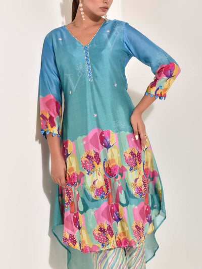 Blue Vasansi Silk Co Ord Set