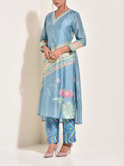 Blue Vasansi Silk Leheriya Co Ord set