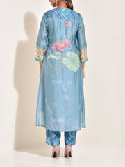 Blue Vasansi Silk Leheriya Co Ord set