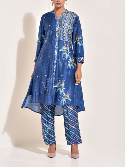 Blue , Vasansi Silk , Leheriya , Co Ord set , leheriya Co Ord set , monsoon24