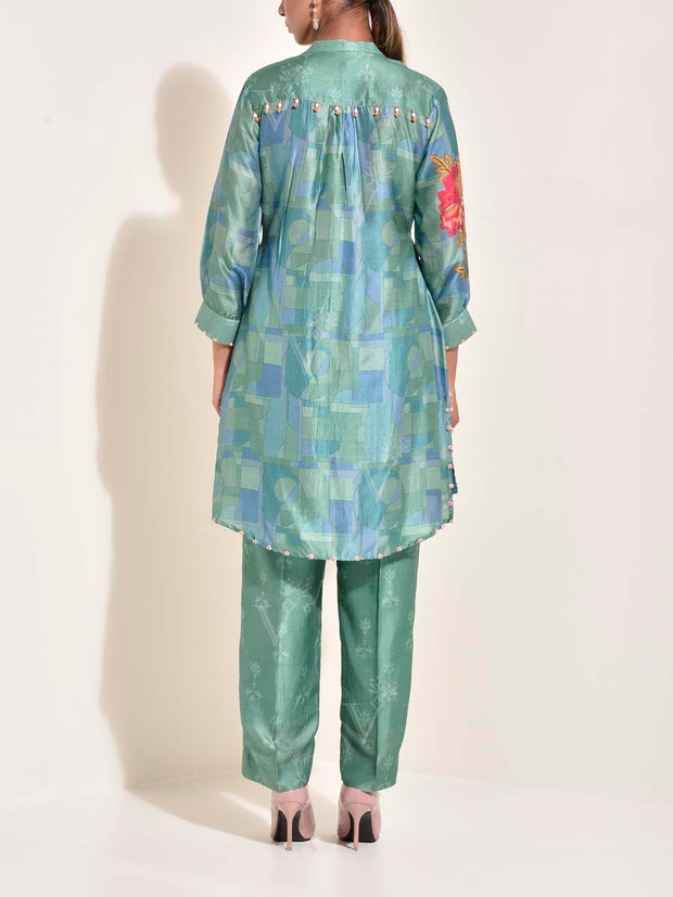 Seafoam Vasansi Silk Co Ord Set