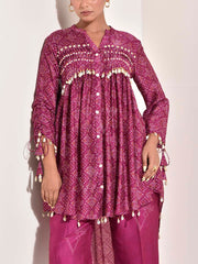 Magenta Vasansi Silk Bandhani Co Ord Set