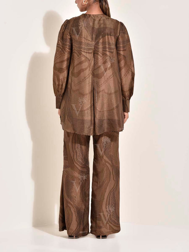 Brown Vasansi Silk Co Ord Set